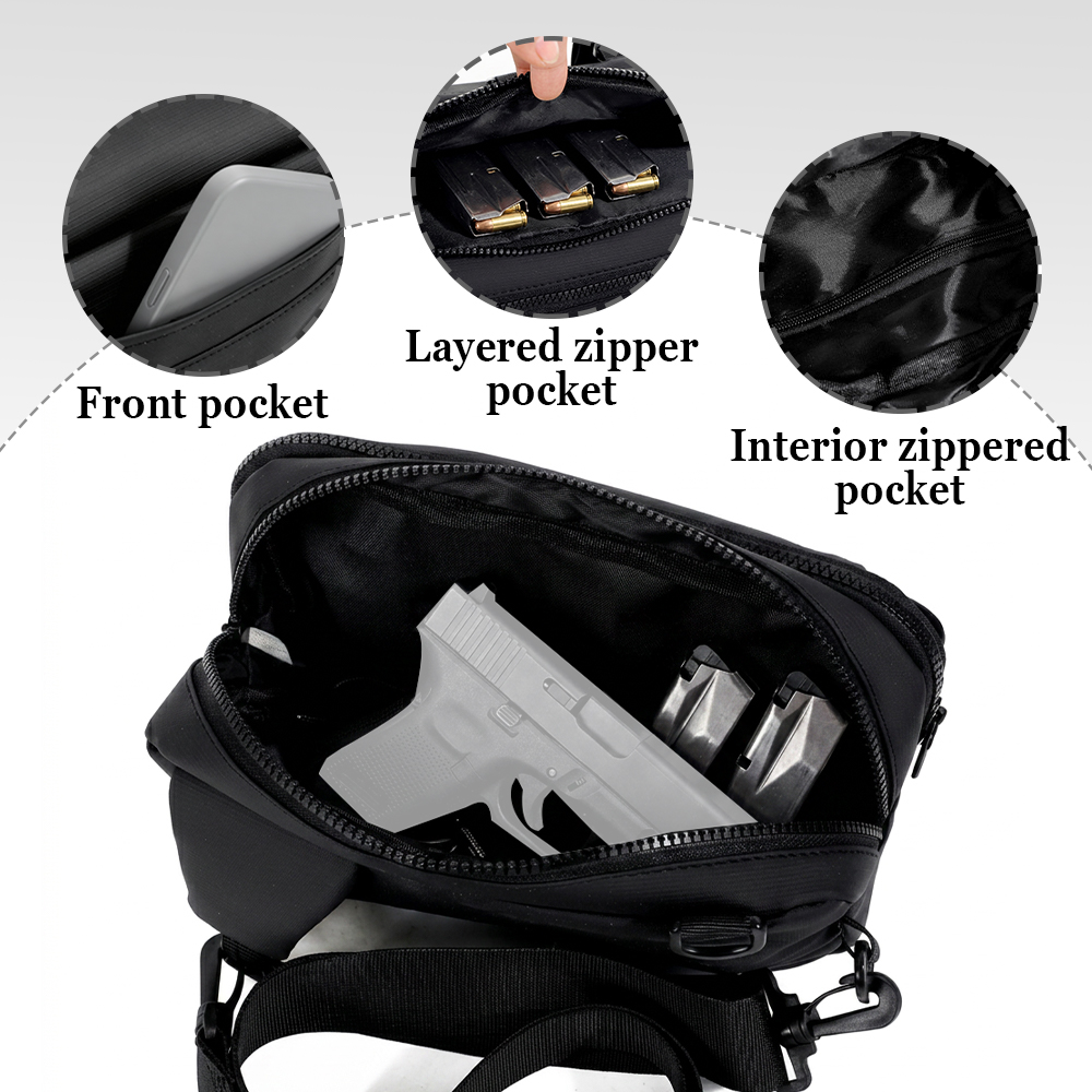 Tactical Pistol Gun Bag Concea - Edc Concealed Carry Sling Bag recension och pris