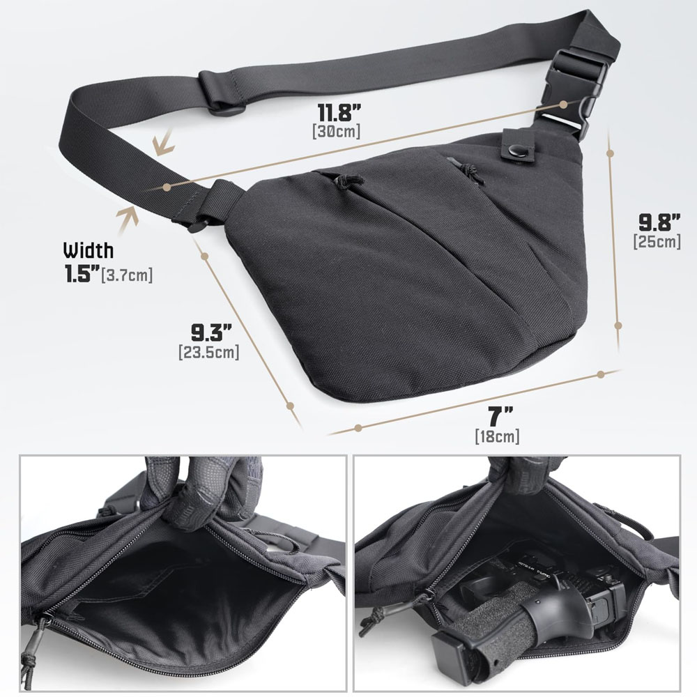 Tactical Concealed Gun Carry B - Edc Concealed Carry Sling Bag recension och pris