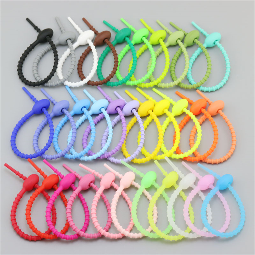 10Pcs/Lot Multi Color Silicone - Gear Tie Reusable recension och pris