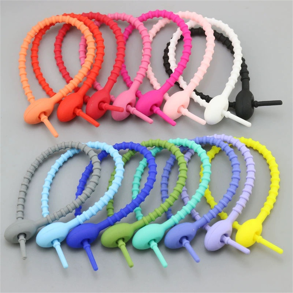 10Pcs/Lot Multi Color Silicone - Gear Tie Reusable recension och pris