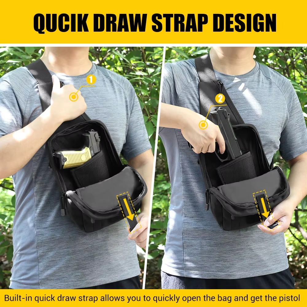 Tactical Pistol Gun Bag Concea - Edc Concealed Carry Sling Bag recension och pris